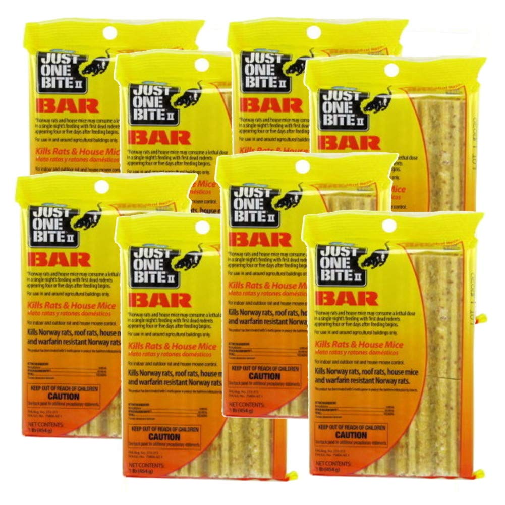 Just One Bite II 16 oz. Rodent Rat Bait Cake Blocks - (Pack of 8)