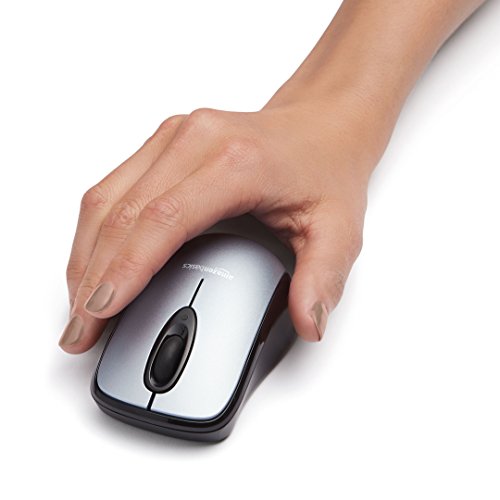 Amazon Basics 2.4 Ghz Wireless Optical Computer Mouse with USB Nano Receiver, Silver, 5 Pack