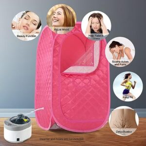 Portable Sauna Tent, Foldable One Person Full Body Spa for Detox Therapy Without Steamer - Pink