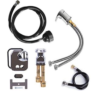 faucet, spray hose and vacuum breaker kit for new or replacement repair shampoo bowl parts and fixtures- tlc-1161-1164sh