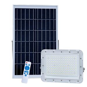 300w led solar flood lights,24000lumens street flood light outdoor ip67 waterproof with remote control security lighting for yard, garden, gutter, swimming pool, pathway, basketball court, arena