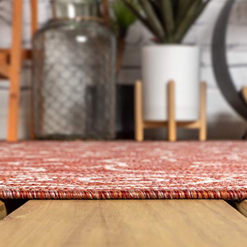 JONATHAN Y SMB106B-3 Charleston Vintage Filigree Textured Weave Indoor/Outdoor Red/Beige 3 ft. x 5 ft. Area-Rug, Classic,Easy-Cleaning,HighTraffic,LivingRoom,Backyard, Non Shedding