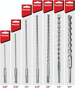 makita 7 piece - sds-plus complete drill bit set for sds+ rotary hammers - deep hd drilling into concrete & masonry