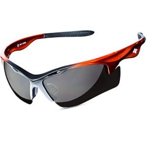 toolfreak polarized rebel safety glasses - dark smoke tinted lens - ansi z87.1-2015 rated, u6 uv rating - brow ventilation, secure fit & distortion-free - case, cloth & neck cord included