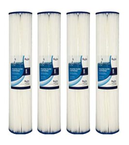 pack of 4 - whole house 20" x 4.5" full flow pleated polyester sediment filter replacement cartridge 30 micron - compatible with pentek r30-20bb