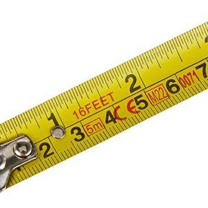 Amazon Basics Self-Locking Tape Measure - 16-Feet (5-Meters), Inch/Metric Scale, MID Accuracy