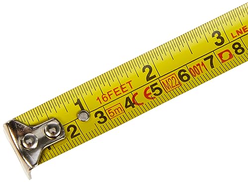 Amazon Basics Self-Locking Tape Measure - 16-Feet (5-Meters), Inch/Metric Scale, MID Accuracy