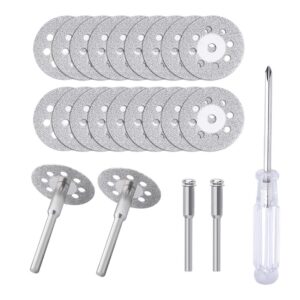 545 diamond cutting wheel (22mm) 20pcs with 402 mandrel (3mm) 4pcs and screwdriver for rotary tools