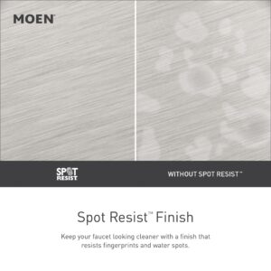 Moen Halle Spot Resist Nickel Widespread Bathroom Faucet with Drain Assembly, Traditional Bathroom Sink Faucet for 3-Hole Applications, 84972SRN