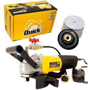 quickt spw702a concrete countertop wet polisher variable speed grinder sander granite stone polisher polishing fabrication tools kit - 4" diamond polishing pads for concrete granite marble tile polish