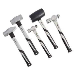 amazon basics hammer set - 5-pieces, shock-absorbing fiberglass handle