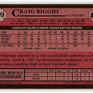 Baseball MLB 1989 Topps #49 Craig Biggio NM-MT RC Rookie Astros