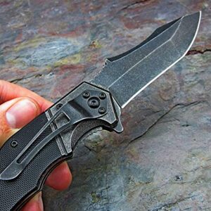 VORTEK SPROCKET: Black G10 Handles, Ball Bearing Pivot System, 8Cr13MoV Drop Point Blade, Great Everyday Carry Knife EDC with Stainless Steel Pommel