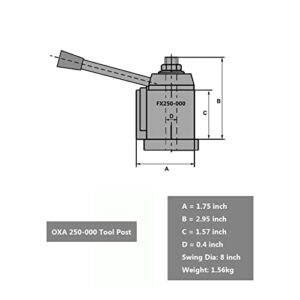 findmall OXA 250-000 Tool Post Wedge Type Quick Change Tool Post Swing Up To 8 Inch