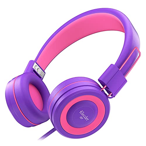 ELECDER i37 Kids Headphones for Children Girls Boys Teens Foldable Adjustable On Ear Headphones with 3.5mm Jack for Cellphones Computer MP3/4 Kindle School