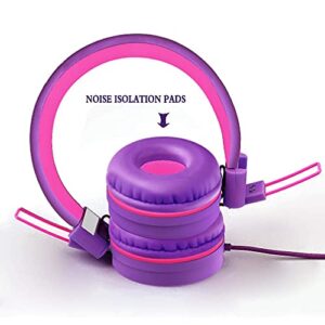 ELECDER i37 Kids Headphones for Children Girls Boys Teens Foldable Adjustable On Ear Headphones with 3.5mm Jack for Cellphones Computer MP3/4 Kindle School