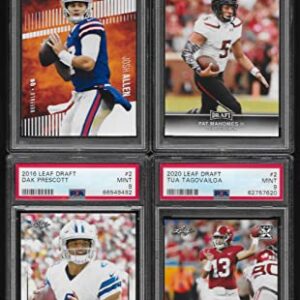 JOSH ALLEN PATRICK MAHOMES DAK PRESCOTT TUA TAGOVALIOA 4 CARD ROOKIE LOT GRADED PSA MINT 9 NFL SUPERSTAR QUARTERBACKS