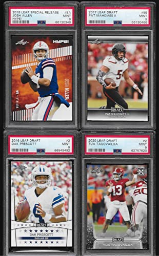 JOSH ALLEN PATRICK MAHOMES DAK PRESCOTT TUA TAGOVALIOA 4 CARD ROOKIE LOT GRADED PSA MINT 9 NFL SUPERSTAR QUARTERBACKS