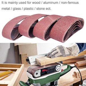 Sackorange 20 PCS 3 inch x 21 inch Abrasive Sanding Belts - 5 Each of 40 80 120 240 Grit Aluminum Oxide Sanding Belts For Belt sander (3 x 21 inch)