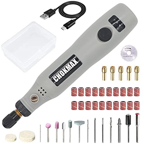 CHOKMAX Cordless Rotary Tool, 3.7V Li-ion MRT22DC Mini Rotary Multi-Tool Kit with Variable Speed, 40pcs Accessories Kit Electric Rotary DIY Grinder for Polishing, Cleaning and Engraving