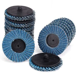 titoe 30 pcs flap disc, 2 inch t27 zirconia alumina flat flap disc grinding sanding sandpaper wheels with 1/4 inch holder, includes 40/60/80 grits