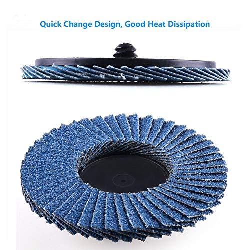 Titoe 30 PCS Flap Disc, 2 Inch T27 Zirconia Alumina Flat Flap Disc Grinding Sanding Sandpaper Wheels with 1/4 inch Holder, Includes 40/60/80 Grits