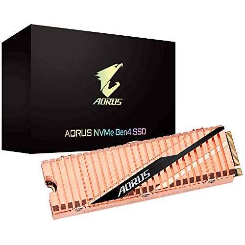 GIGABYTE AORUS NVMe Gen4 M.2 1TB PCI-Express 4.0 Interface High Performance Gaming, Full Body Copper Heat Spreader, Toshiba 3D NAND, DDR Cache Buffer, SSD GP-ASM2NE6100TTTD