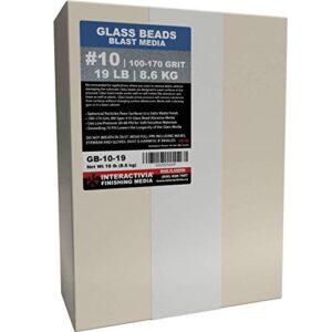#10 glass beads - 19 lb or 8.6 kg - blasting abrasive media (extra fine) 100-170 mesh or grit - spec no 10 for blast cabinets or sand blasting guns - small beads for cleaning and finishing