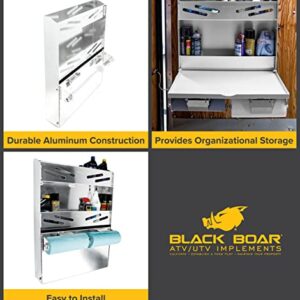 Black Boar Aluminum Large Work Station ¬for Enclosed Trailer/Garage | 24 x 14-inch fold Down Tray and (2) Spring-Loaded Paper Towel Racks | Durable Construction | Easy to Install (66123)