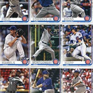 2019 Topps Complete (Series 1 & 2) Baseball Chicago Cubs Team Set of 28 Cards: Ben Zobrist(#9), Jon Lester(#40), David Bote(#86), Javier Baez(#90), Jose Quintana(#105), Willson Contreras(#119), Pedro Strop(#142), Kyle Hendricks(#171), Wrigley Field(#197),