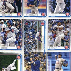 2019 Topps Complete (Series 1 & 2) Baseball Chicago Cubs Team Set of 28 Cards: Ben Zobrist(#9), Jon Lester(#40), David Bote(#86), Javier Baez(#90), Jose Quintana(#105), Willson Contreras(#119), Pedro Strop(#142), Kyle Hendricks(#171), Wrigley Field(#197),