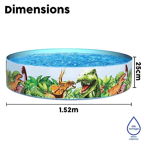 Bestway BW55022-20 Dinosaurous Fill 'N Fun Kiddie Paddling Pool, 1.83 m x 38 cm One Size,Multicolor