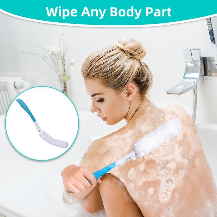 Fanwer Toilet Aids Kit for Wiping - 15" Long Reach Comfort Wipe and Curve Brush, for Wiping It Yourself, Ideal Bathroom Aid for Limited Mobility