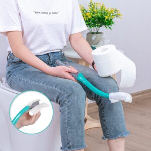 Fanwer Toilet Aids Kit for Wiping - 15" Long Reach Comfort Wipe and Curve Brush, for Wiping It Yourself, Ideal Bathroom Aid for Limited Mobility