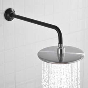 BESTILL 16 Inch L-Shaped Shower Head Extension Arm, Shower Arm and Flange Included, Matte Black