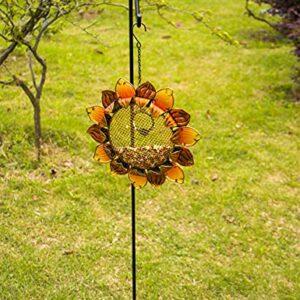 MUMTOP Wild Bird Feeders 14" Metal Sunflower Outdoor Bird Breeders Can Hang in Patio Garden Trees with Hook