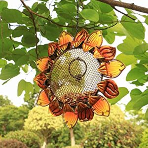 MUMTOP Wild Bird Feeders 14" Metal Sunflower Outdoor Bird Breeders Can Hang in Patio Garden Trees with Hook