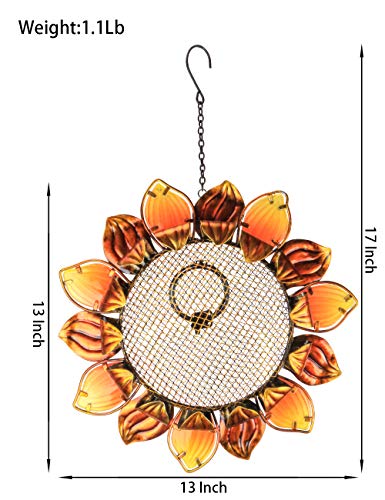 MUMTOP Wild Bird Feeders 14" Metal Sunflower Outdoor Bird Breeders Can Hang in Patio Garden Trees with Hook