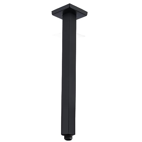 Enga Brass 12-Inch Ceiling Mount Shower Arm (Black)