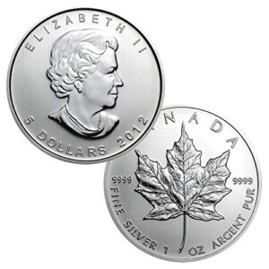 2012 canadian maple leaf .9999 silver $5 brilliant uncirculated