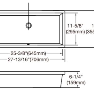 KINGSMAN Rectrangle Undermount Vitreous Ceramic Lavatory Vanity Bathroom Sink Pure White (27.9 Inch with Pop-up Drain)