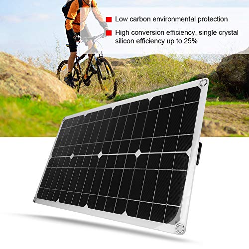 Solar Panel,5V 40W Dual USB Flexible Waterproof Portable Single Crystal Solar Power Panel Charger High Conversion Rate Car Battery Charger Controller for Laptops,RVs,etc