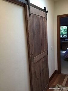sliding barn door stained brown