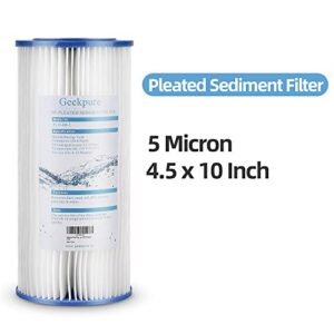 Geekpure 10-Inch Whole House Pleated PP Sediment Filter-4.5" x 10"-5 Micron