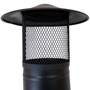 Sunnydaze 66-Inch Black Heavy-Duty Steel Wood-Burning Chiminea with Rain Cap - High-Temperature Paint Finish