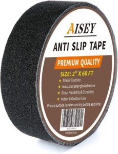 anti slip traction tape outdoor 2 in x 60 foot, non slip safety tape for steps, grip tape for stairs, tread tape use on walkways, stairs, ramps and decks