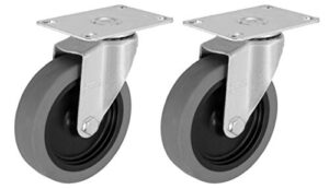 4" caster replacment set for rubbermaid tilt truck model's 1011, 1013, 9t13, 9t14 and tandem dolly model 2646: swivel with thermoplastic rubber wheel