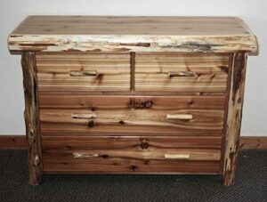 cedar log low boy dresser