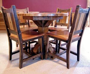 round barn wood dining table