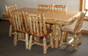 log kitchen table